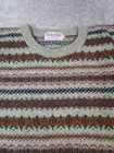 Vtg Michael Ross Sweater Mens Xl Green Brown Red Shetland Knit Fair Isle 