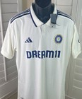 Adidas India Cricket Test Match Off White Jersey Kf2527 - Men   s Large - Nwt  100