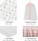 4-piece Baby Crib Bedding Set Woodland Bunny Floral Girls Infants nursery Incl
