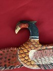 Vintage Hand Carved And Painted Wooden Bird Shaped Hanger