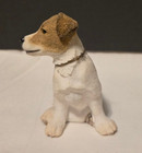 Jack Russell Terrier Figurine Hand Painted Collectible Statue Brown white