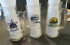Seattle Sonics Seahawks Mariners  3  1980 s Vintage Glass Tankards steins 