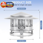 6 Inch Silver Stainless Steel Cone Top Round Chimney Cap Cone Top Adjustable Ext