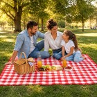 Handy Housewares 51  X 59  Waterproof Outdoor Picnic Blanket  Red Checkered