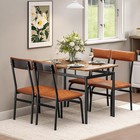 Dining Table Set 5 Piece With 4 Pu Upholstered Chairs For Kitchen Dining Room