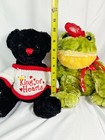 Lot Of 2 Authentic Dan Dee Plush 12 Inches Tall Frog And Jaguar Beautiful 