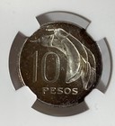 1968 Uruguay  Pattern 10 Peso Silver Coin Ngc Pf63