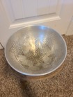 Vintage 7 Star Country Farmhouse  9  Aluminum Footed Strainer Colander 3 Footed