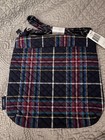 Vera Bradley Plaid Triple Zip Hipster Crossbody  Adjustable Strap  Pockets