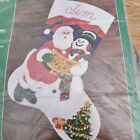 Bucilla Christmas Felt Stocking Kit Santa   Snowman No  32710 New