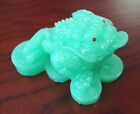 Feng Shui Green Money Frog Statue Three Legged Money Toad Figurine On Coins