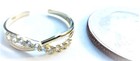 10kt Yellow Gold Cubic Zirconia Wave Adjustable Toe Ring-free Shipping