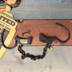 Handcuffs  Iron Adjustable Cuffs With Chain   Antique Alcatraz Prison
