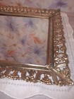 Vintage Filigree Mirror Vanity Dresser Tray Gold Tone Jewelry Perfume 15  X 10 