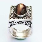 Poison Ringtiger Eye Gemstone Poison Ring 925 Sterling Silver Handmade Box Ring 