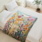 Floral Microplush Fleece Throw Blanket Lightweight Soft Warm 30x40 50x60 60x80in