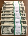  2 Two Dollar Bills 100 Pack New Unc Sequential Serial Numbers Currency Notes