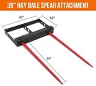 39 In Hay Spear  Double Bale Spear  4000lbs For Skid Steer Loader Tractor Bucket