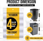 100 Pcs 4 Gallon Trash Bags Kitchen Trash Bags Small Garbage Rubbish Bags 5 Roll