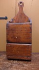 Antique 18th Early 19th C Hanging Wall Box Drawer Lollipop Handle Orig  Surface
