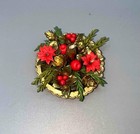 Miniature Dollhouse 1 12 Scale Christmas Centerpiece W red Poinsettias - A3848