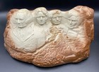 Vintage Chalkware Plaster Mt Rushmore Bookends Black Hills Sd 1972 Usa Landmark