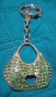  purse Hand Bag  Green Rhinestone Crystal Keychain Keyring Bling Bag Charm 