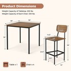 5-piece Industrial Dining Table Set W  Counter Height Table   4 Bar Stools