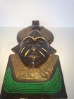 Carved Wooden Tribal Mask Handcrafted Black Tiki Bar Decor Wall Hanging Decor