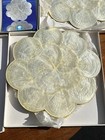 2 Vintage Capiz Shell Trivets Scalloped Edge Shag Orange Fuzzy Back 10    Nib