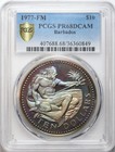 1977  10 Barbados Silver Proof Coin Pcgs Pr68dcam - Neptune - Toned   Color