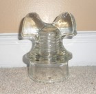 Nice Clear Cd 257 Hemingray Mickey Mouse Style Glass Insulator