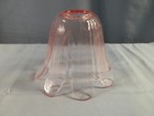 Brooke Crescent Pink Glass Small Lamp Shade Petal Ribbed Pattern W  Flared Ends