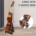 Dmrefit Cello Stand  Wooden Stand With Bow Dark Walnut