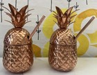Copper Pineapple Cocktails Drinks Containers  2  With Straw  2 