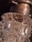 Antique 1893 Victorian Sterling Silver Cut Glass Double Ended Scent Bottle As-is