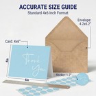 100 Pack Thank You Cards With Envelopes Bulk Set   Stickers - 4x6 Inch Blank Tha