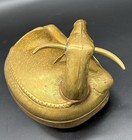 Vintage Resting Stag Steer Sheet Silver Plate Betel Nut Box Lidded 7   