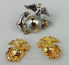 Set Us Navy Marine Corps Officer Cap Badge   Usmc Collar Isignina Badge Pin