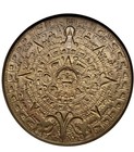 Vintage Heavy 15  Aztec Calendar Sun Stone Brass Wall Plaque Mexico Marked