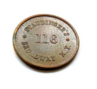 1863 Staudingers 116 Broadway N y  Patriotic Civil War Store Card Token