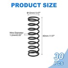 30pcs Compression Spring  12mm Od 1 2mm Wire Size 40mm Free Length  Black