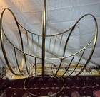 Vintage Brass Magazine Rack Mid Century Modern Butterfly Style Floor Holder