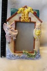 Vtg Cr Gibson Noah s Ark Nursery 3d Ceramic Photo Frame 5x7 Display Baby Gift