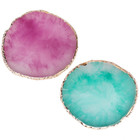2 Pcs Resin Nail Art Palette  Nails Art Painting Palettes Gold Edge Nail Holder 