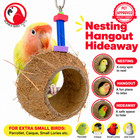 Bonka Bird Toys 1232 Coco Nest Hut Hideaway Chew Husk Small Parrot Cage Toy Pet