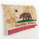 Vintage 8    X 5    Distressed California Republic State Bear Flag Cloth Ajax Large