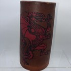 Vtg D u Leather Mug Stein Handcrafted Dragon Renaissance Fair D d 6 5   