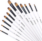 Filbert Paint Brushes Set  12 Pcs Artist Brush For Acrylic Oil Watercolor