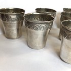 Set Of Six Antique German Solid 800 Silver Beaker   Cups 4cm Franz Mosgau A f